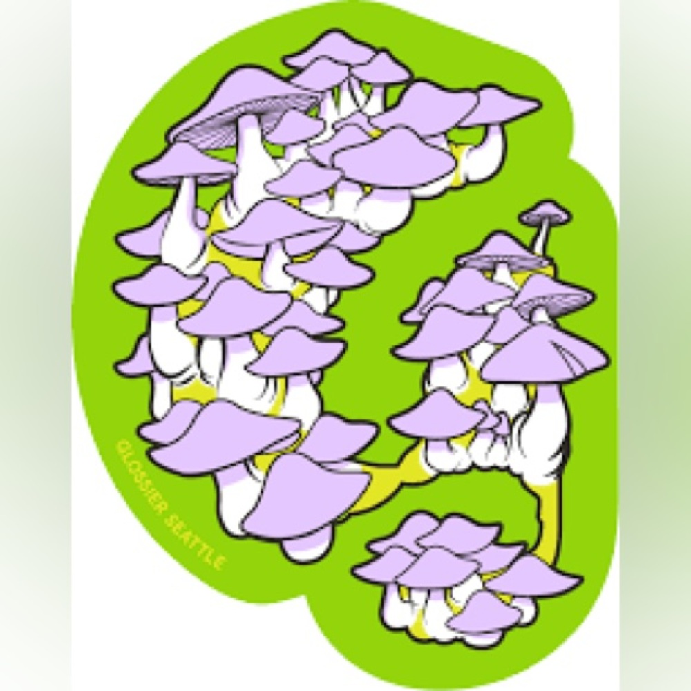Glossier Seattle Green Mushrooms Sticker